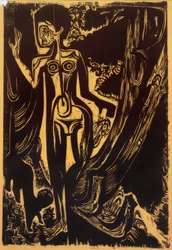 Donna nuda nel bosco