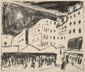 Il Mercato Vecchio di Dresda con la fiera (Der Altmarkt in Dresden mit Jahrmarkt)
