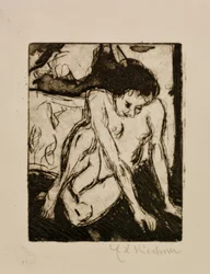 Ragazza nuda seduta