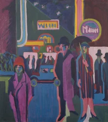 Scena di strada di notte