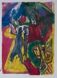 Strada con Cocotte, Scena di strada a Berlino, 1915-1916