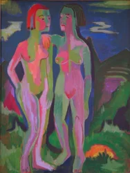 Due nudi femminili nel paesaggio