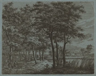Paesaggio con contadino che trasporta legna da ardere, c. 1800
