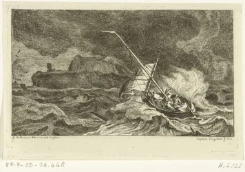 Barca a vela su mare tempestoso