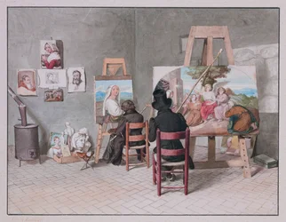 Bernhard Neher e Erwin Speckter nel loro studio a Roma, di Erwin Speckter