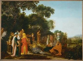 La predica di San Giovanni Battista (dipinto su legno di quercia)
