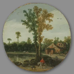 Viaggiatori presso un lago