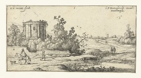 Paesaggio con rovina di un tempio romano