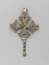 Retro di una croce pendente, Amhara (argento)