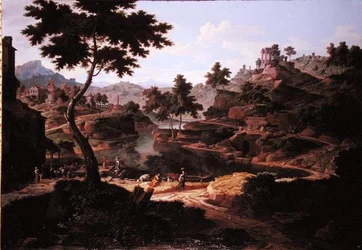 Paesaggio Classico con Figure e Rovine