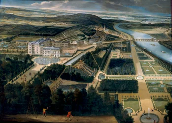 Veduta generale del castello e dei giardini di Saint Cloud