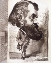 Caricatura del compositore Charles Gounod (1818-1893) di Etienne Carjat, nel XIX secolo