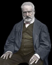 Ritratto di Victor Hugo (1802-1885), scrittore e poeta francese, colorazione su una fotografia di Etienne Carjat (1828-1906) - Victor Hugo (1802-1885). Scrittore e poeta inglese. ca. 1870. Fotografia colorata