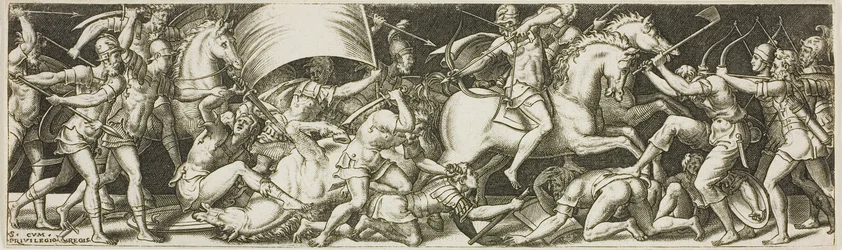 Battaglia di cavalieri e fanti
