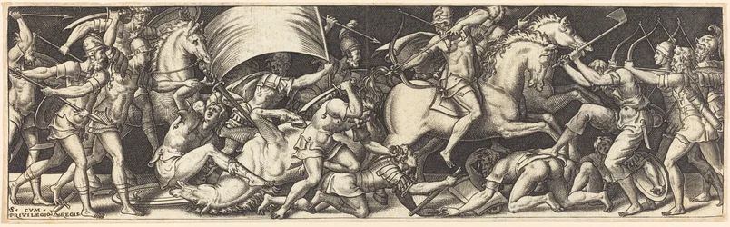 Battaglia di cavalieri e fanti