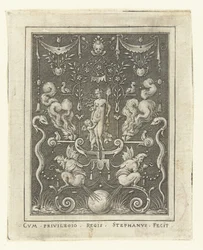 Venere con Amore tra quattro cuori ardenti
