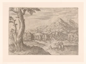 Paesaggio con due cavalieri