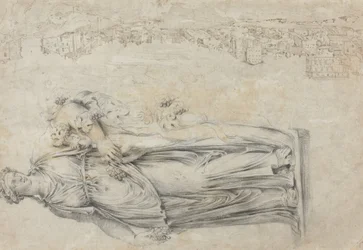 Veduta del Tevere; Copia di una scultura romana di una Baccante