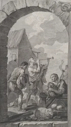 La cappella degli Enfants-Trouvés a Parigi: Gruppo di pastori: suonatori di trombe