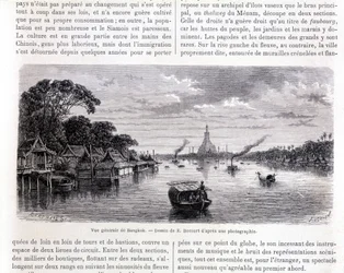 Veduta generale di Bangkok. Disegno di E. Bocourt.