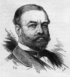 Ritratto di Adolphe Cochery (1819-1900), politico francese. Incisione di Bocour in 