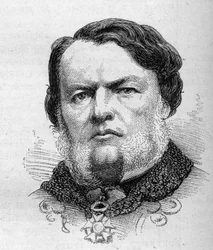 Ritratto di Auguste Gougeard (1827-1886), politico francese. Incisione di Bocour in 