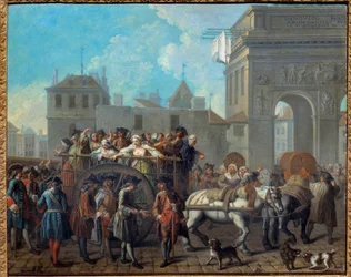 La condotta delle ragazze di gioia alla Salpêtrière, il passaggio attraverso le porte di Saint Bernard