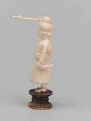 Pedone nero, pezzo degli scacchi, India, circa 1820