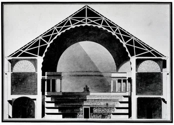 Biblioteca reale di Francia, disegno in sezione dell