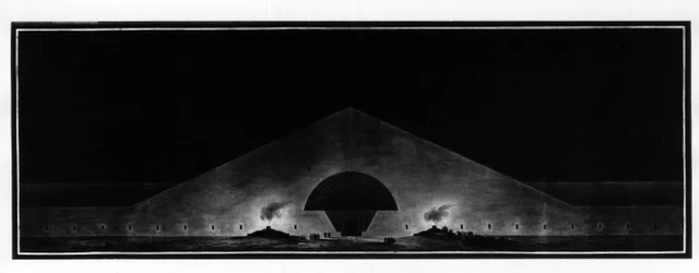 Monumento funebre caratterizzante il tipo di architettura sepolcrale - E.L. Boullée