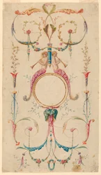 Disegno, decorazione di un pannello, 1780 ca.