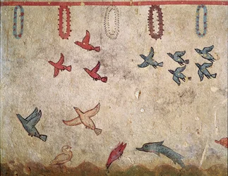 Il volo di un uccello (dettaglio di affresco, 530 a.C.)