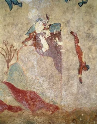 Un subacqueo (dettaglio di affresco, 520-510 a.C.)