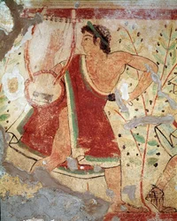 Un suonatore di lira (Affresco, 520 a.C.)