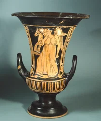 Cratere a calice del Pittore di Berkeley raffigurante uno spirito alato