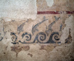 Dettaglio di affresco dalla tomba Bruschi, II secolo a.C.