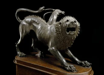 Chimera di Arezzo ferita da Bellerofonte - Scultura in bronzo, 400-350 a.C. - Museo Archeologico di Firenze