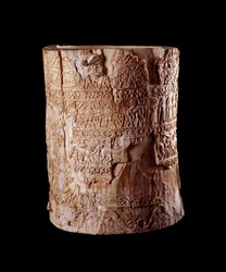 Civiltà etrusca: ciborio in avorio dalla tomba di Pania a Chiusi, Italia - VII secolo a.C.