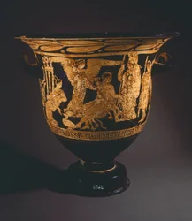 Cratere del Pittore di Nepi. Ceramica a figure rosse da Corchiano (Lazio). Civiltà etrusca, IV secolo a.C.