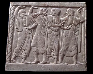 Scena di danza, bassorilievo di lapide in marmo