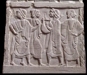 Scena di danza, bassorilievo di lapide di marmo