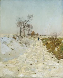 Sentiero incassato in inverno