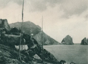 Marina Piccola con reti da cacciatori, Capri, Italia, 1927