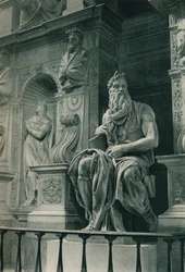 Mosè, scultura di Michelangelo nella chiesa di San Pietro in Vincoli, Roma, Italia, circa 1926-1927