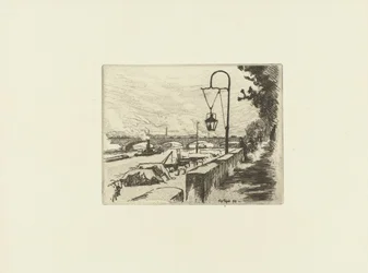 Veduta della città con il ponte di Austerlitz e la Senna a Parigi