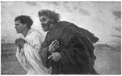 I discepoli Pietro e Giovanni corrono al sepolcro la mattina della Resurrezione, ca. 1898