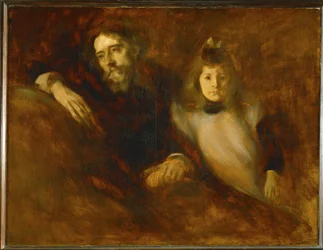 Alphonse Daudet e sua figlia Edmee (dipinto su tela)