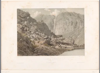Escursionisti sul passo della Furka (serie: Gezichten in Zwitserland en Savoye)