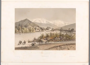 Vista su Saint-Martin-sur-Arve e il Monte Bianco