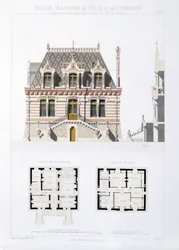 Design da Case di Città e di Campagna Basato sulle Case Moderne di Parigi, c.1864